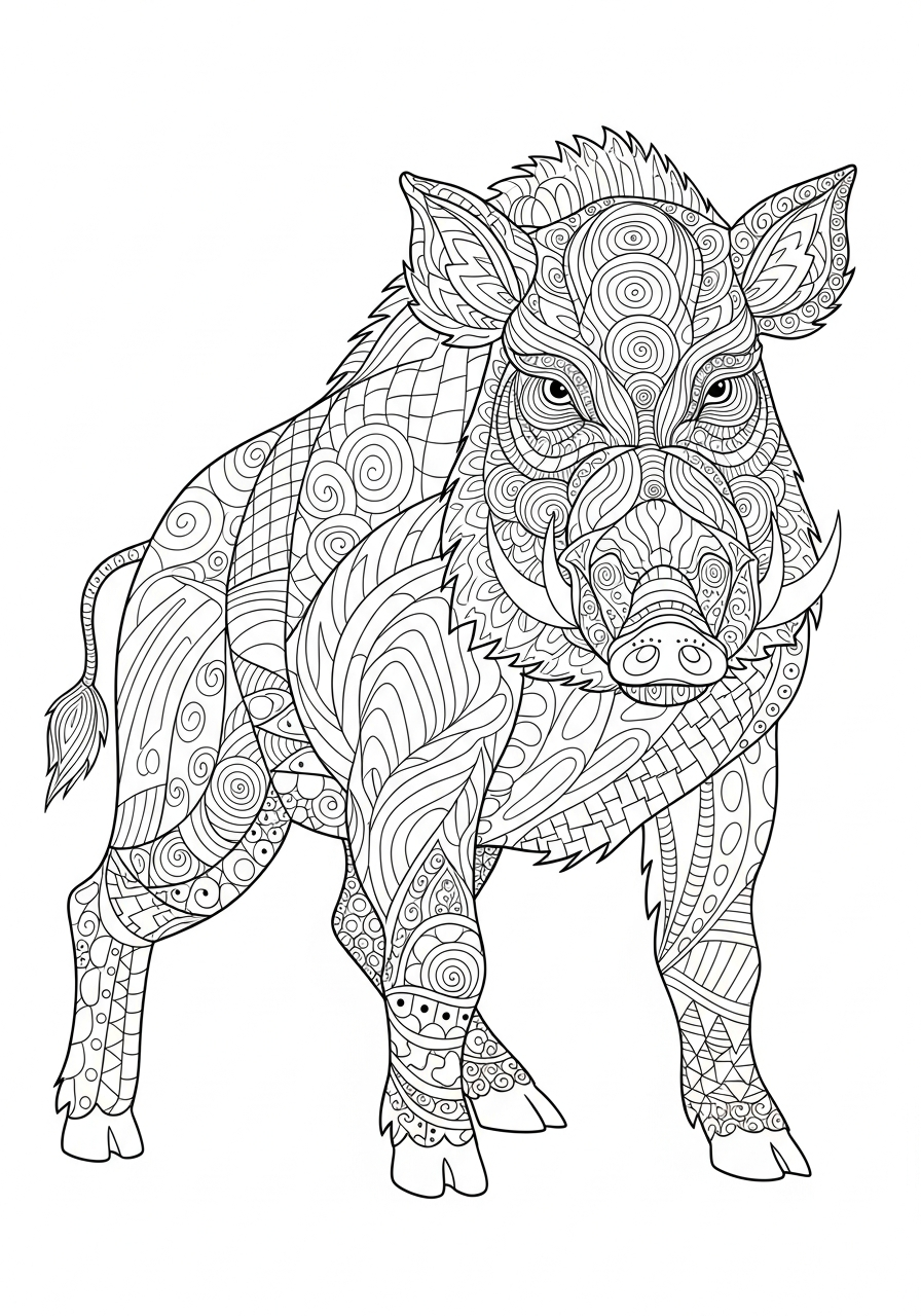 kids Wild Boar coloring pages
