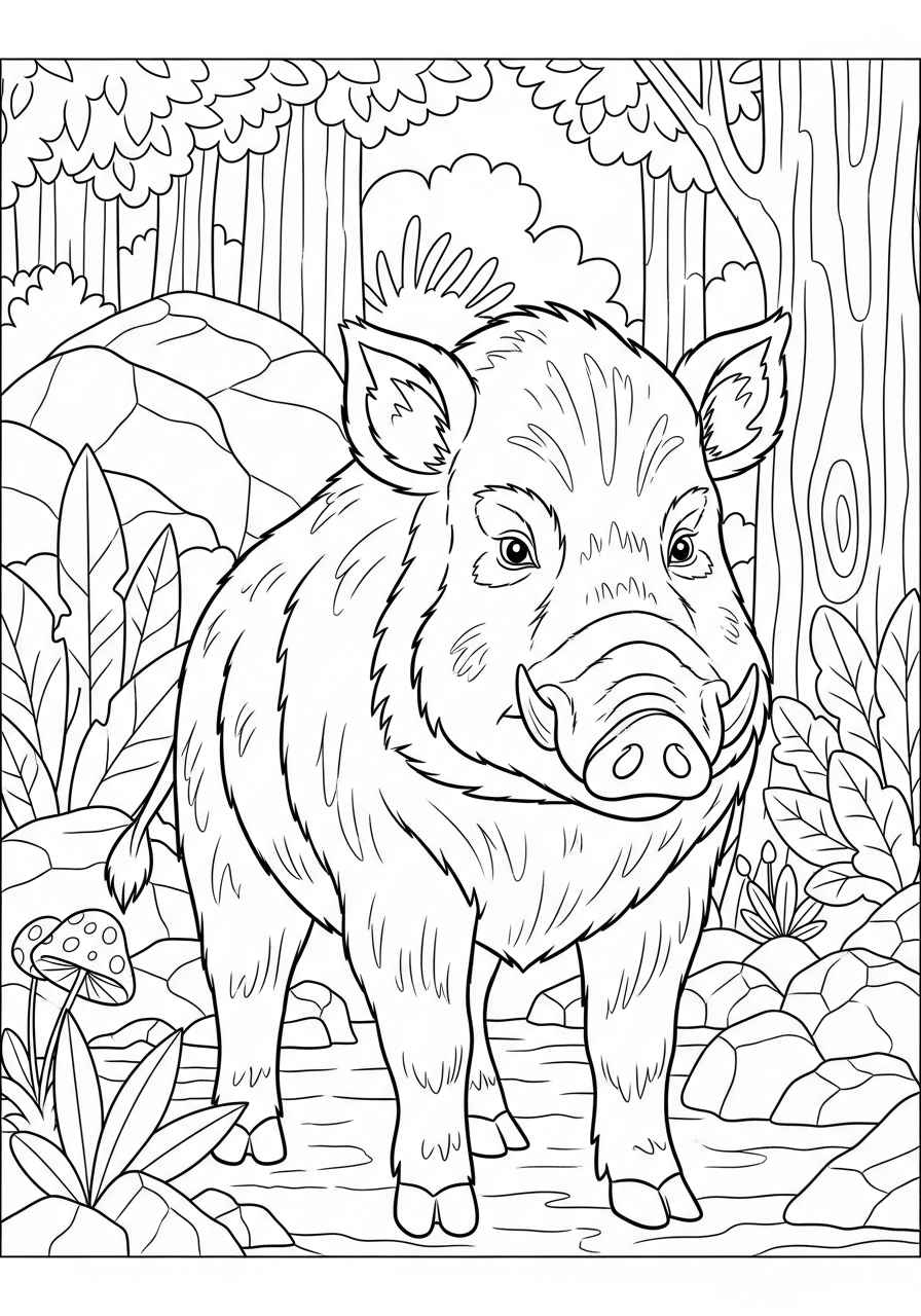 cute coloring pages Wild Boar