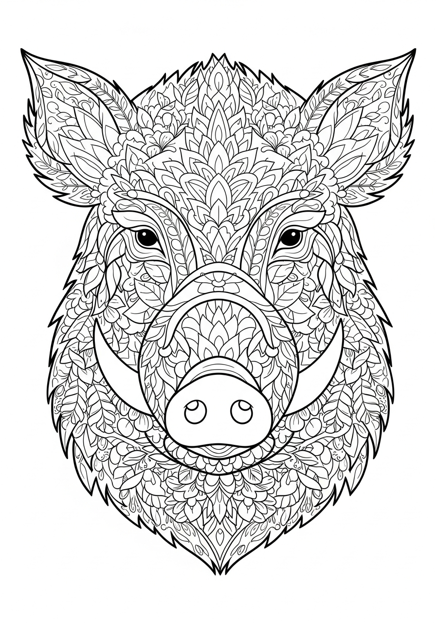 free Wild Boar coloring pages for kids