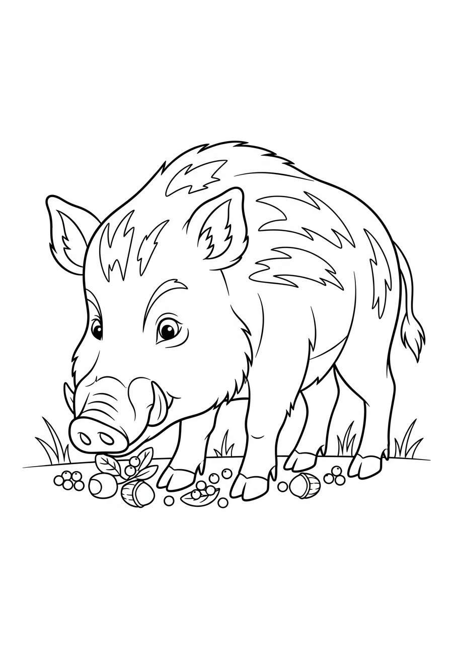 merry Wild Boar coloring pages