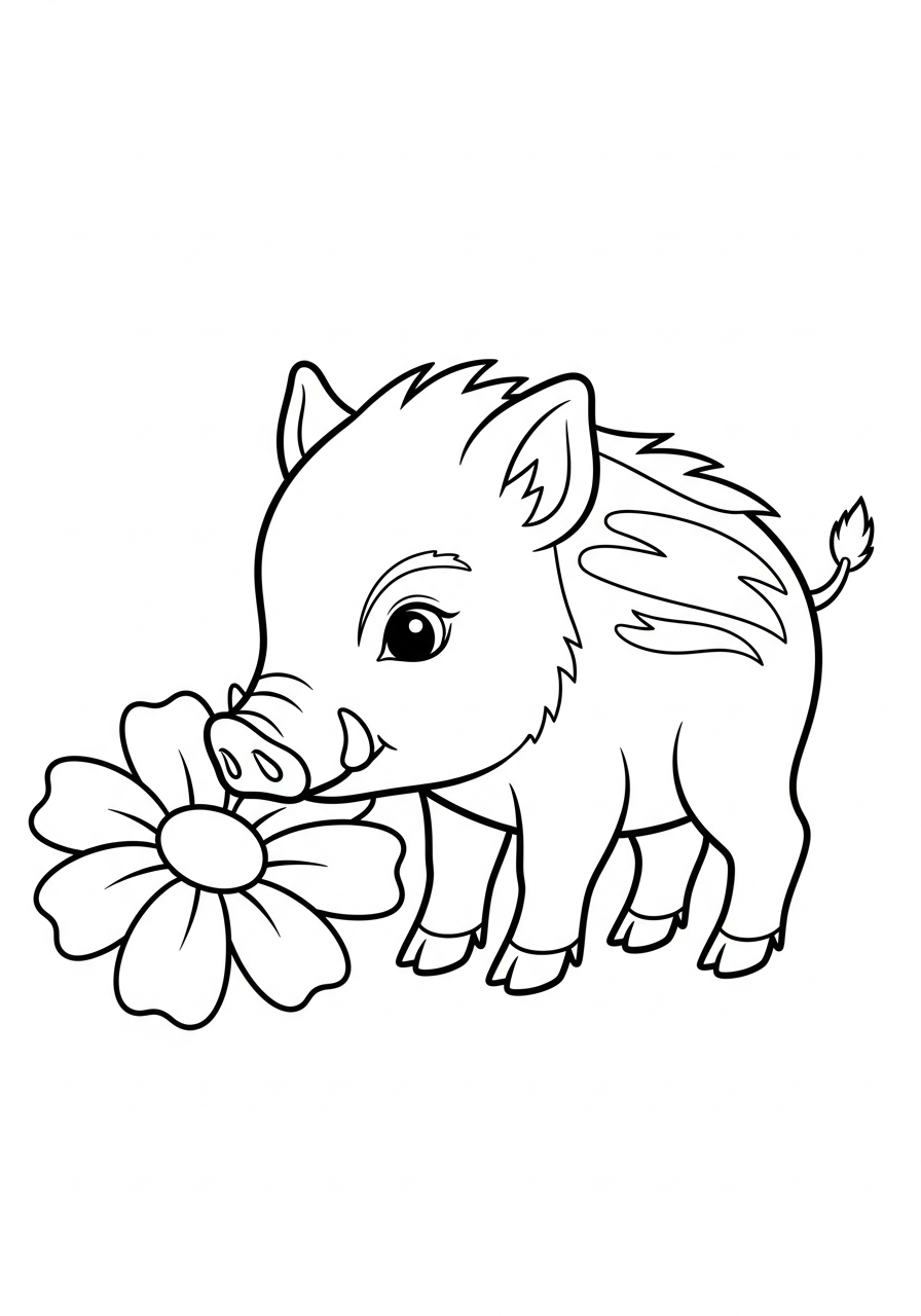 Wild Boar cards coloring pages