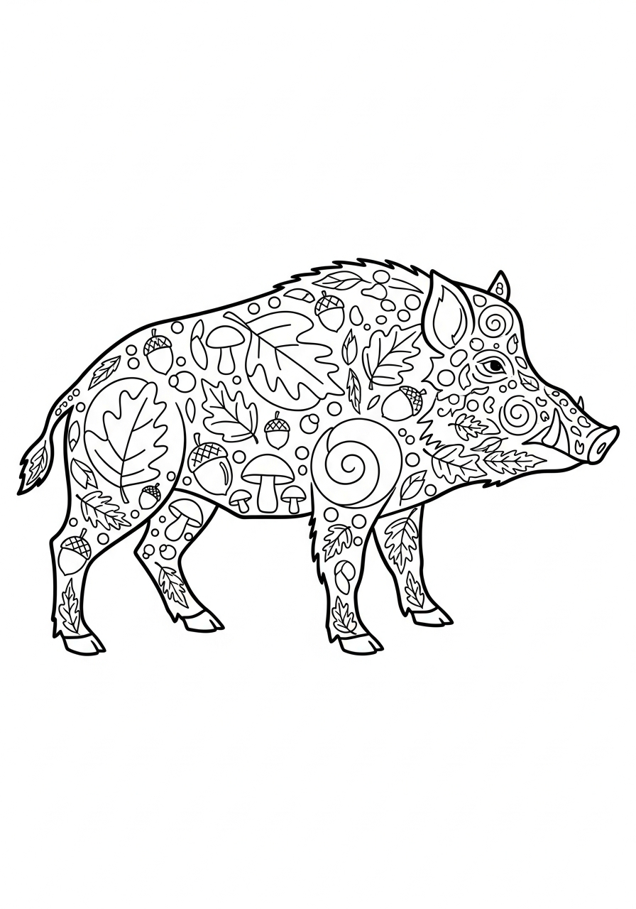 Wild Boar coloring pages pdf
