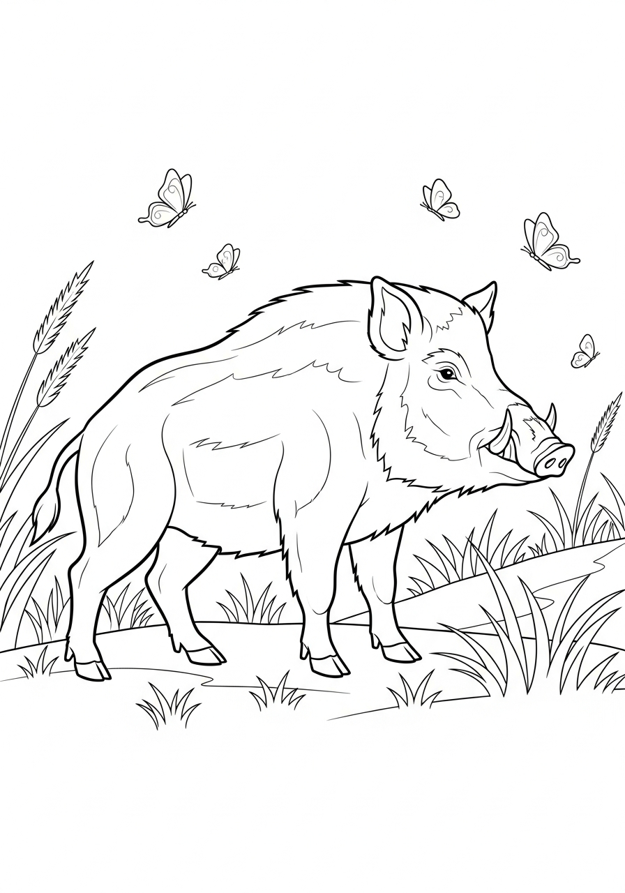 Wild Boar coloring pages free