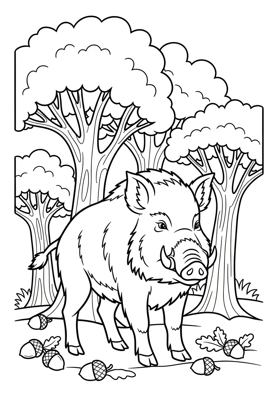 coloring pages for kids Wild Boar