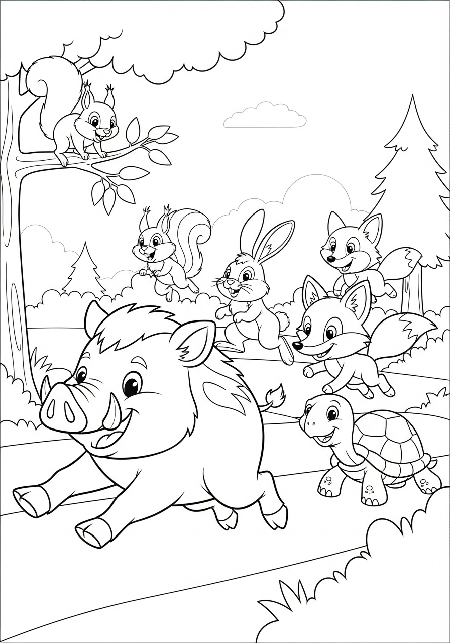 Wild Boar ornament coloring pages
