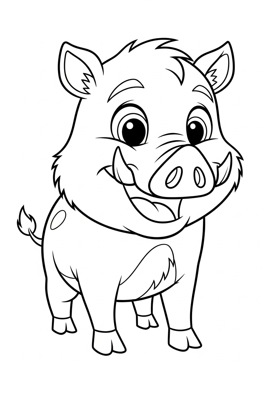 easy Wild Boar coloring pages