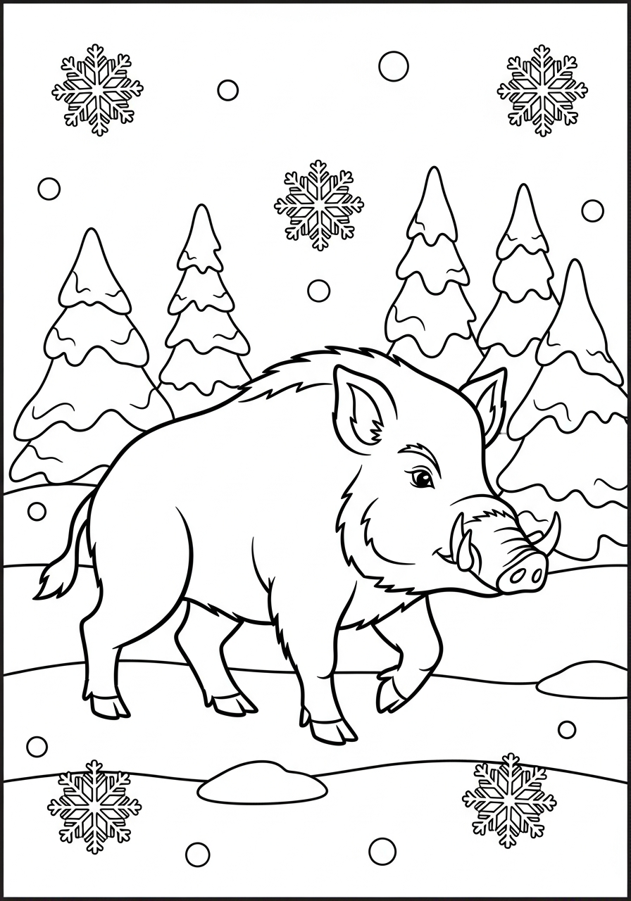vintage Wild Boar coloring pages