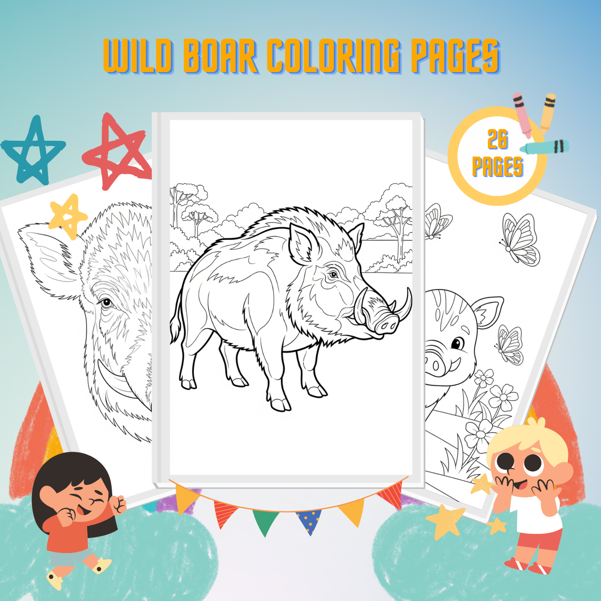 Wild Boar Coloring Pages thumbnail
