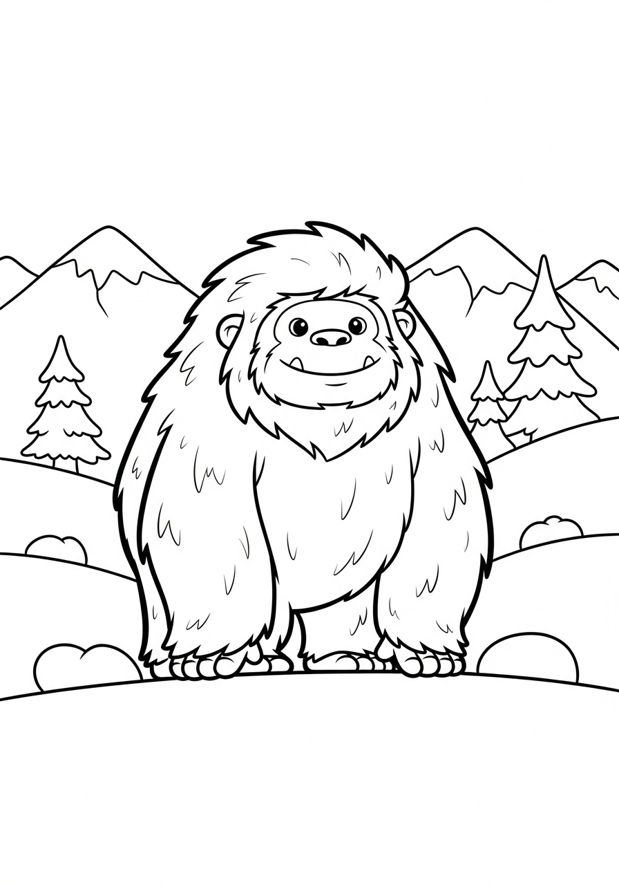 Yeti Coloring Pages 2 free full size printable Yeti coloring pages for adults pdf