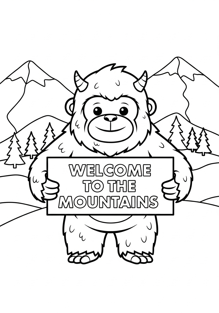 Yeti Coloring Pages 16 printable Yeti coloring pages for adults 1