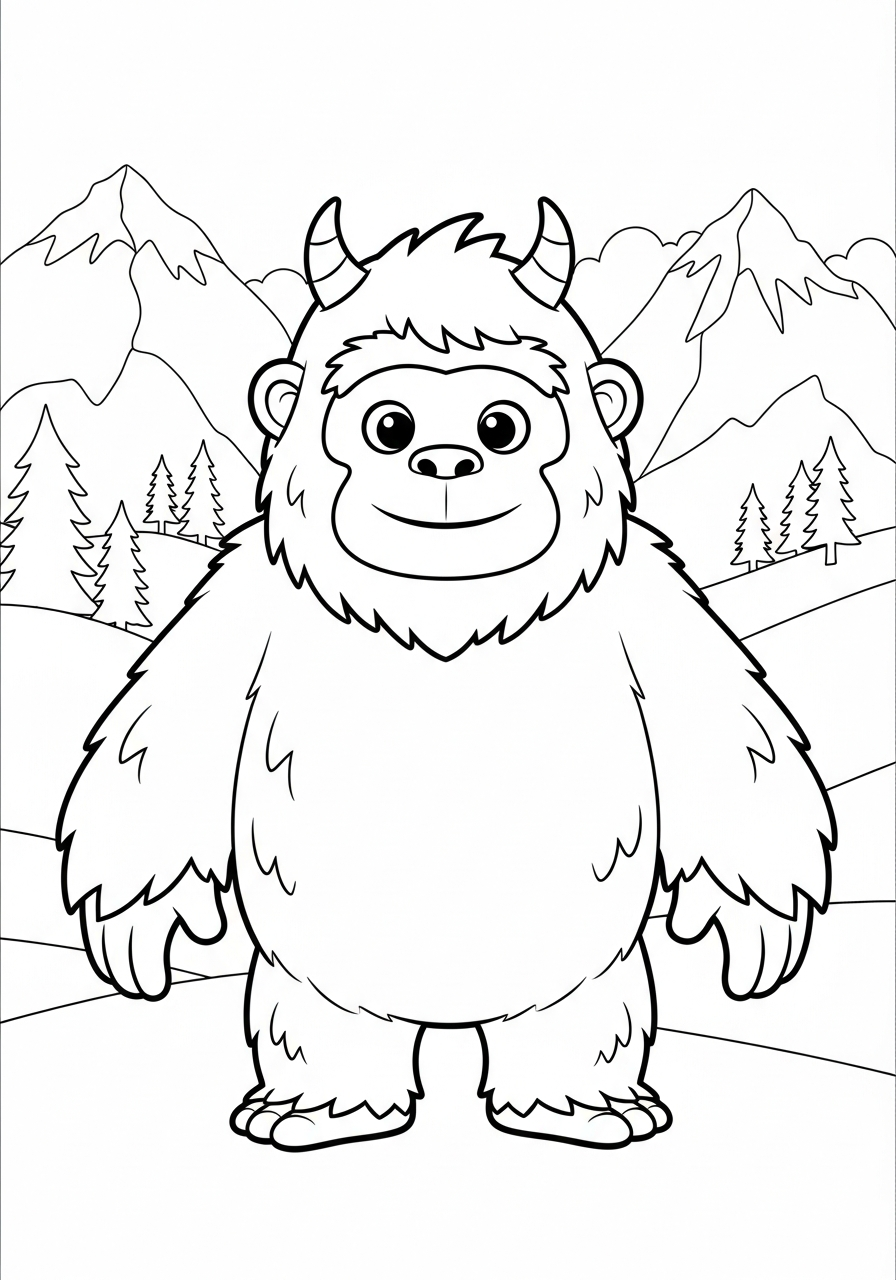 Yeti Coloring Pages 3 kawaii cute Yeti coloring pages