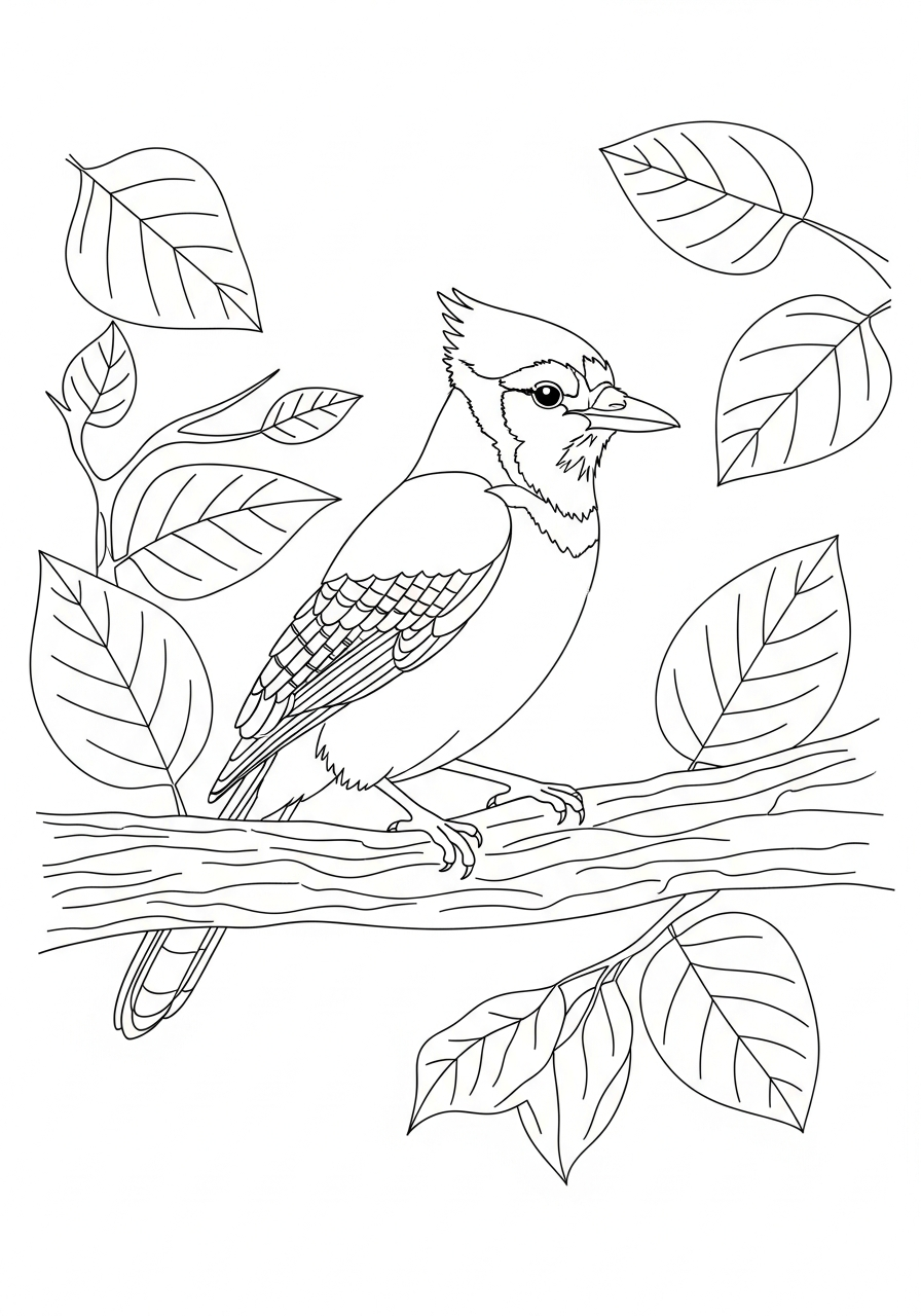 Blue Jay Coloring Pages 5 easy cute Blue Jay coloring pages