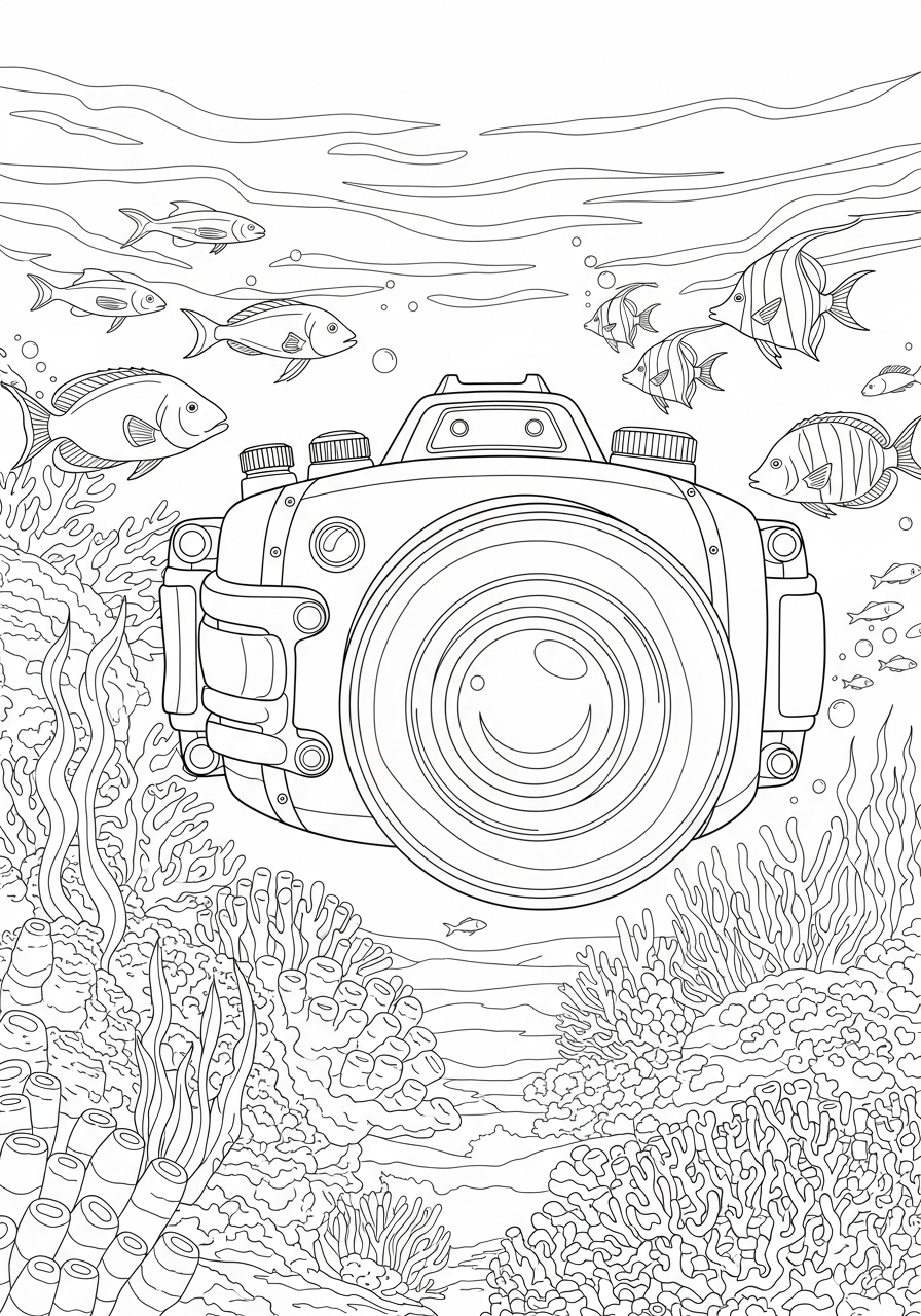 preschool Camera coloring pages
