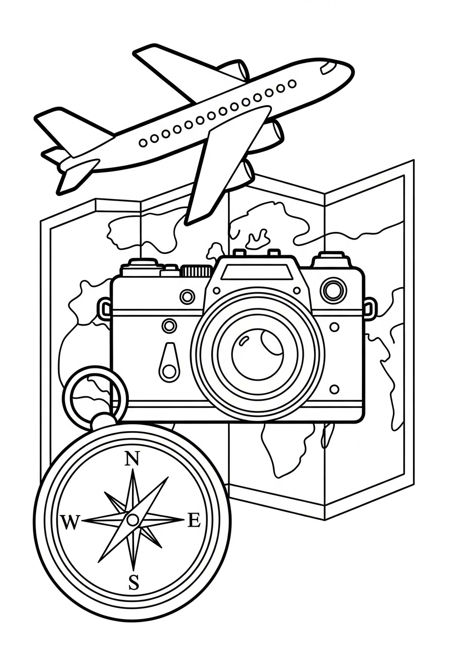 free Camera coloring pages pdf