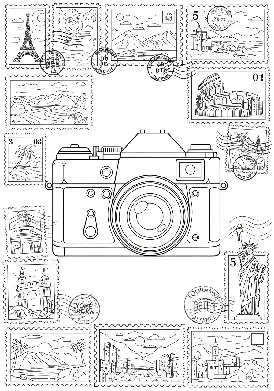 cute Camera coloring pages