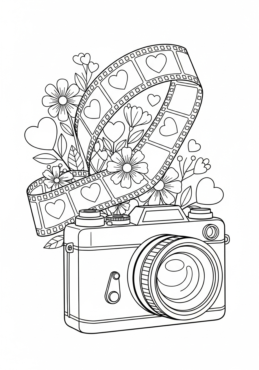 Camera free coloring pages