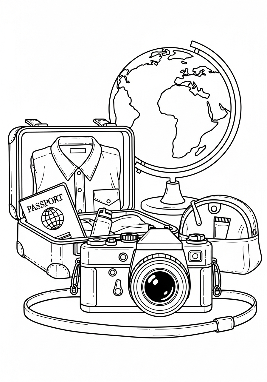 easy Camera coloring pages