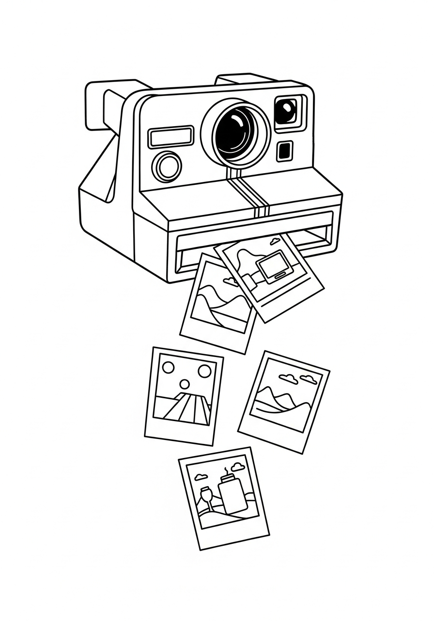 preschool Camera coloring pages 1