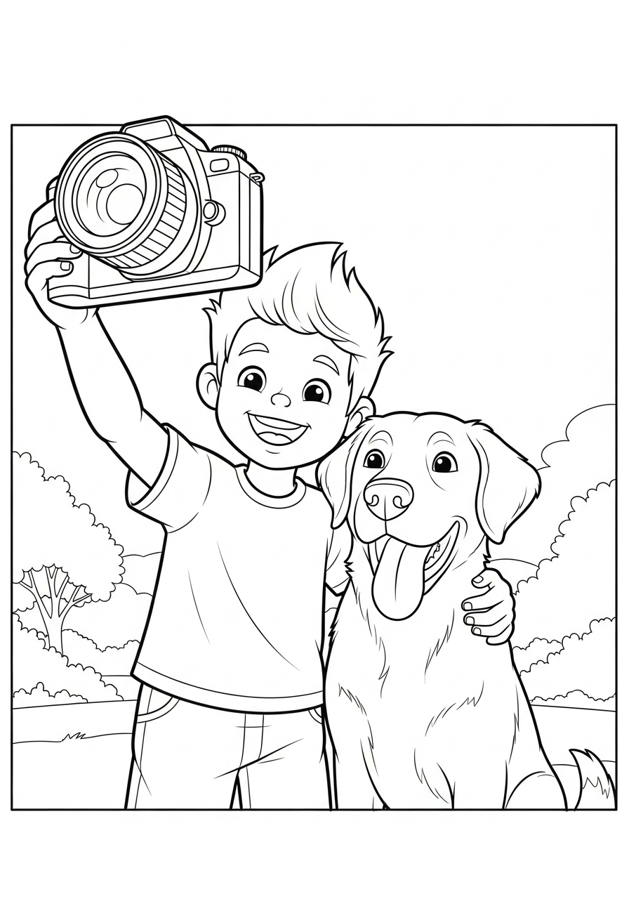 Camera coloring pages for kids