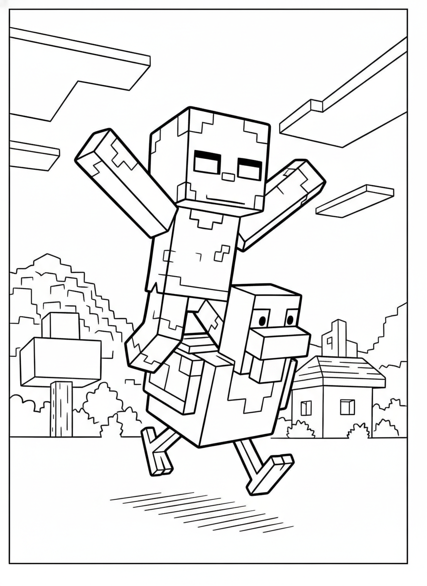 free printable Chicken Jockey coloring pages