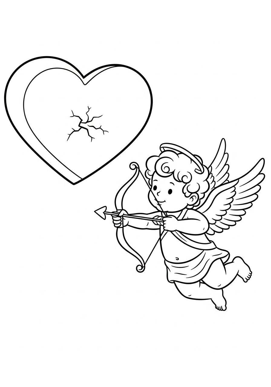 Cupid decorations coloring pages