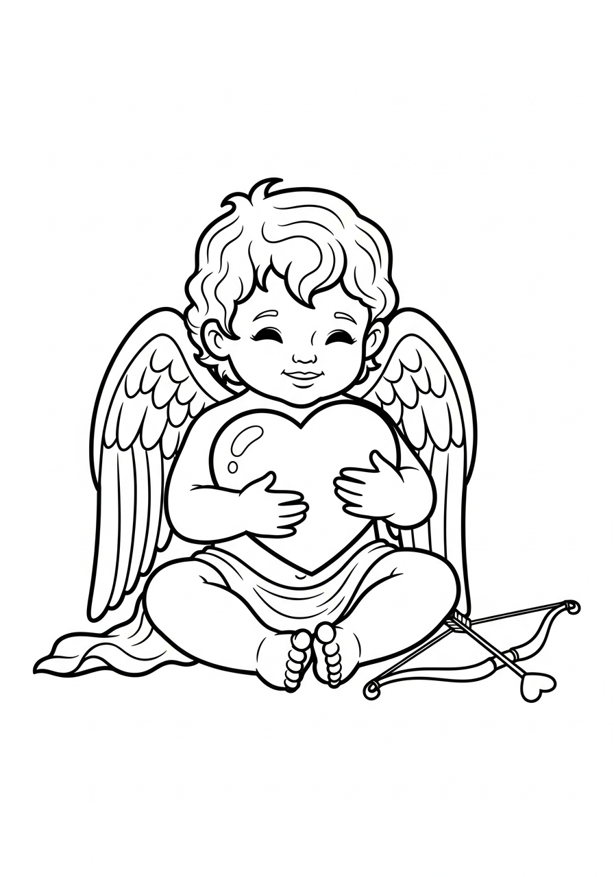 Cupid coloring pages free printable