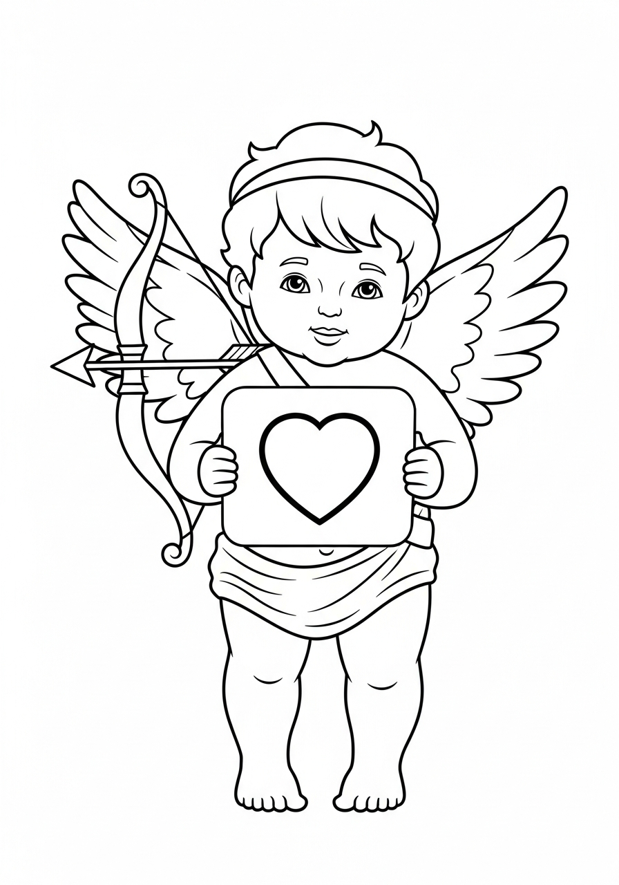 free full size printable Cupid coloring pages for adults pdf