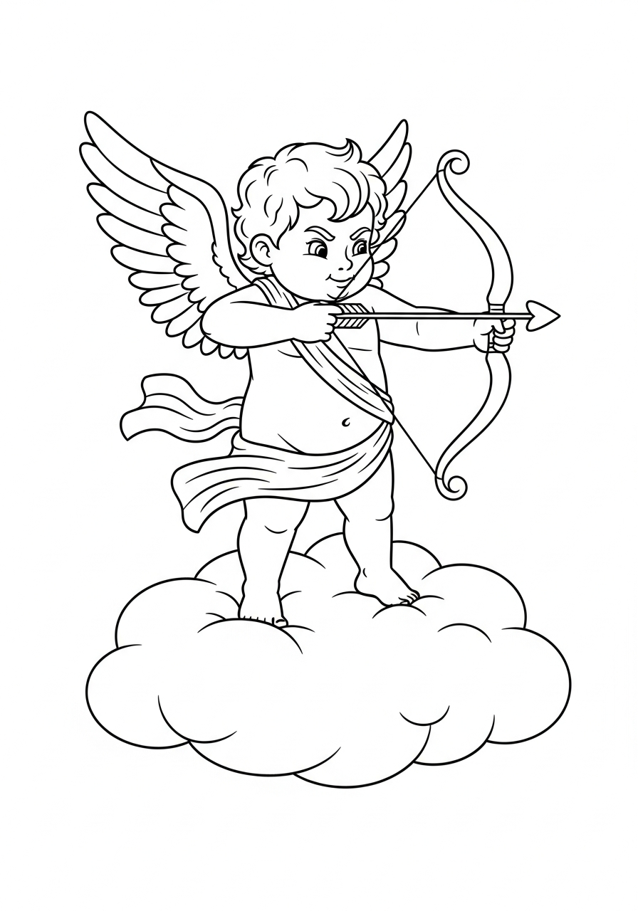 cute Cupid coloring pages 1