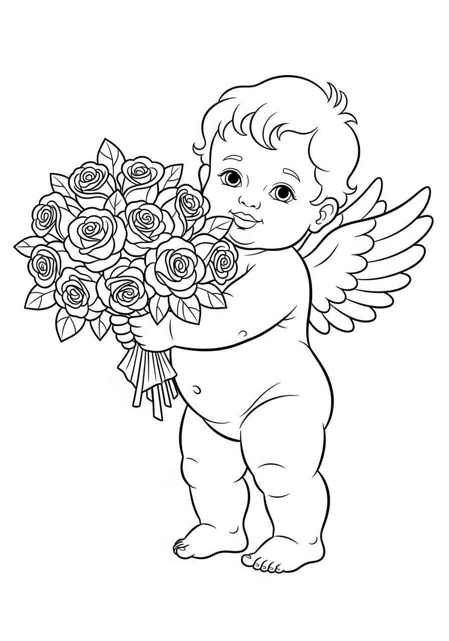 easy cute Cupid coloring pages