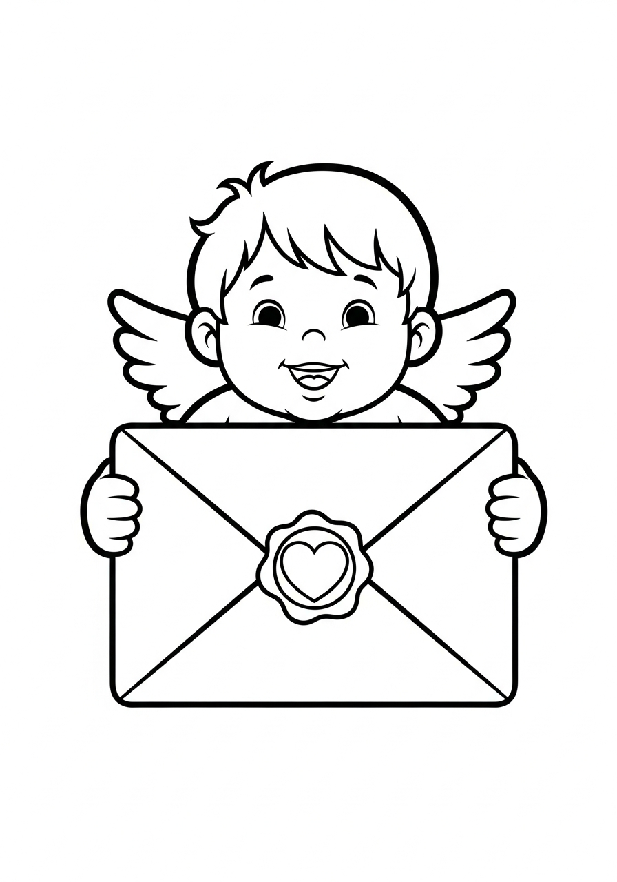 old-fashioned Cupid coloring pages