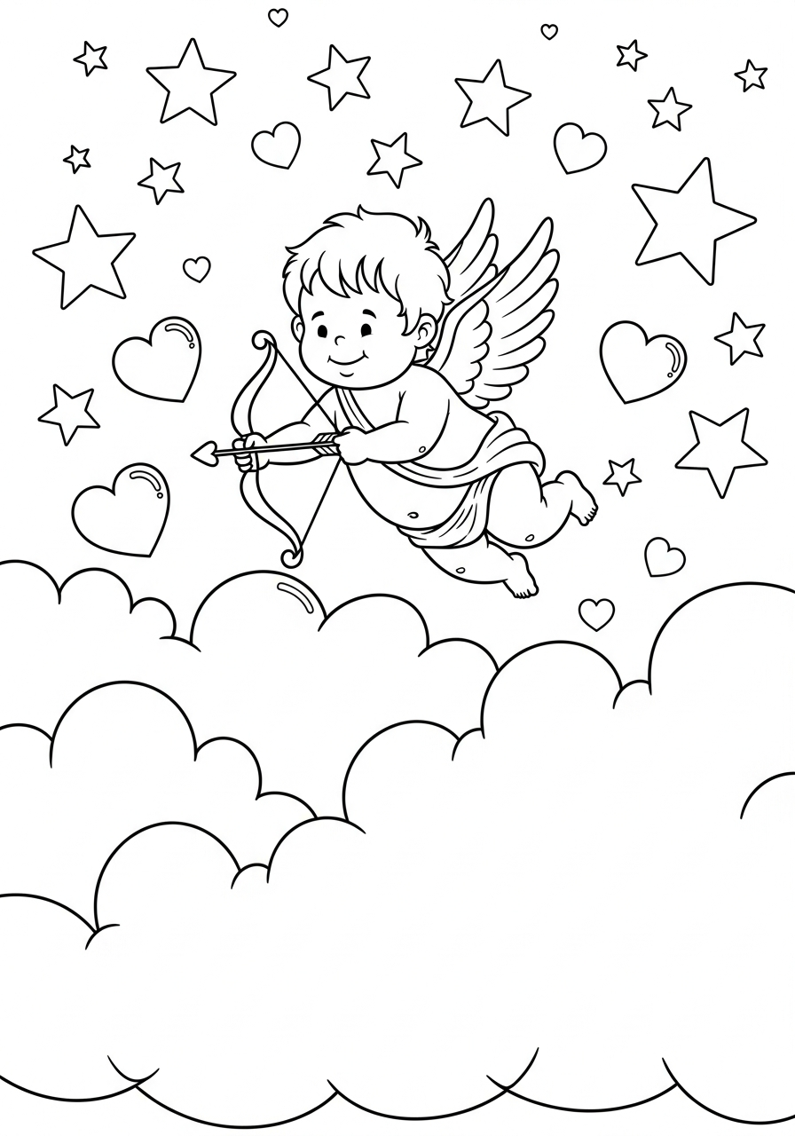 Cupid coloring pages printable free 1