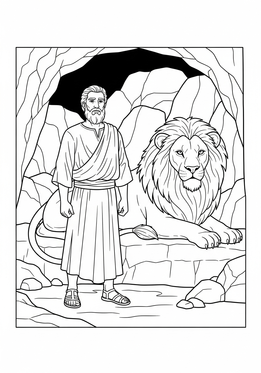 Daniel in the Lions Den Coloring Pages 12 Daniel in the Lions Den coloring pages for preschoolers 2