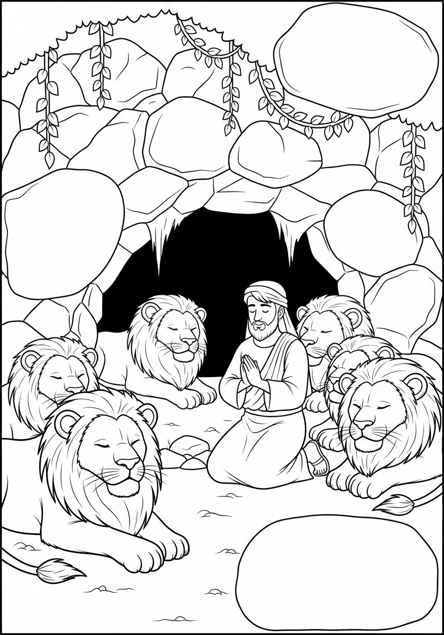 Daniel in the Lions Den Coloring Pages 13 Daniel in the Lions Den coloring pages for adults pdf