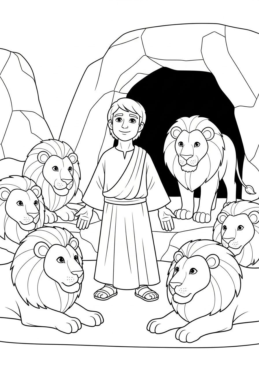 Daniel in the Lions Den Coloring Pages 15 Daniel in the Lions Den ornament coloring pages