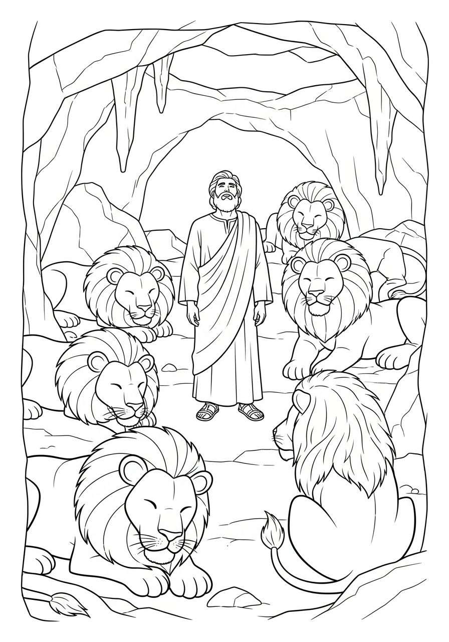 Daniel in the Lions Den Coloring Pages 16 free Daniel in the Lions Den coloring pages printable