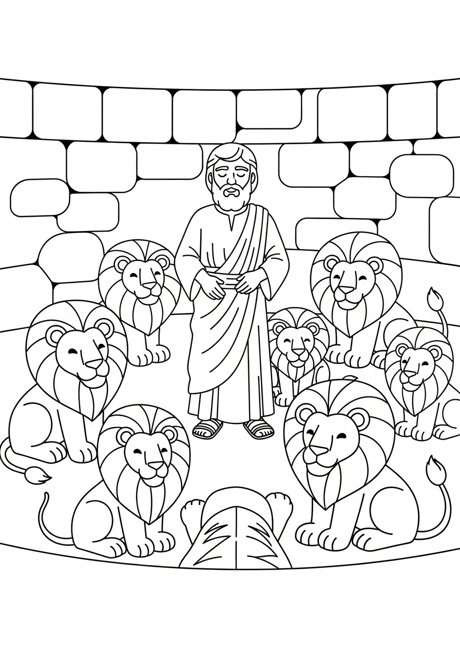 Daniel in the Lions Den Coloring Pages 3 merry Daniel in the Lions Den coloring pages