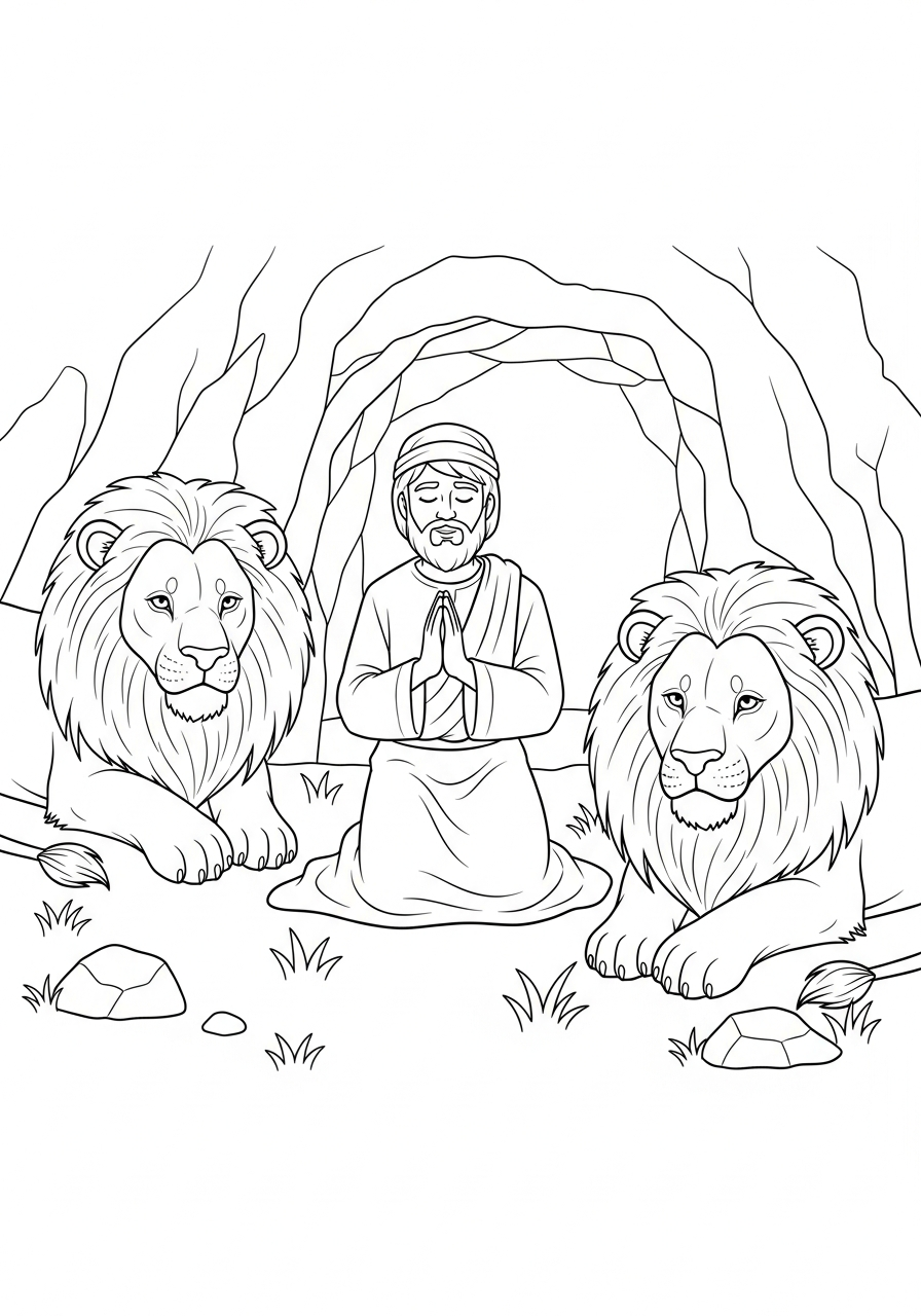 Daniel in the Lions Den Coloring Pages 4 Daniel in the Lions Den coloring pages for preschoolers