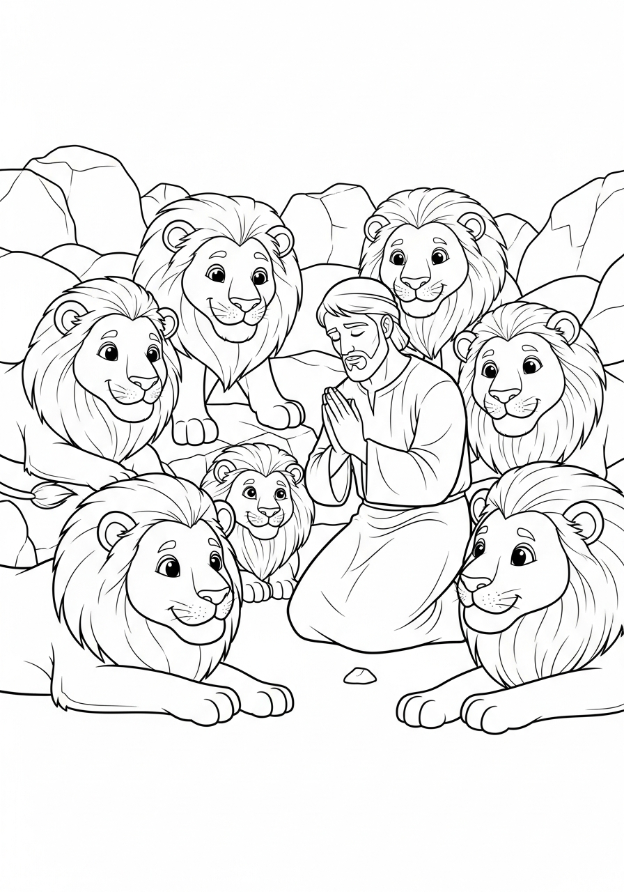 Daniel in the Lions Den Coloring Pages 8 Daniel in the Lions Den coloring pages for preschoolers 1