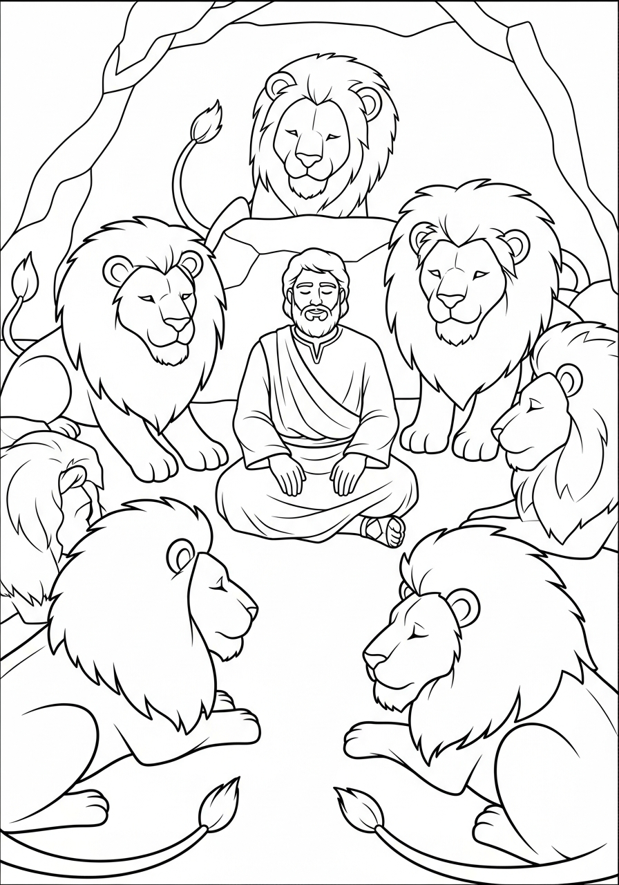 Daniel in the Lions Den Coloring Pages 10 free Daniel in the Lions Den coloring pages