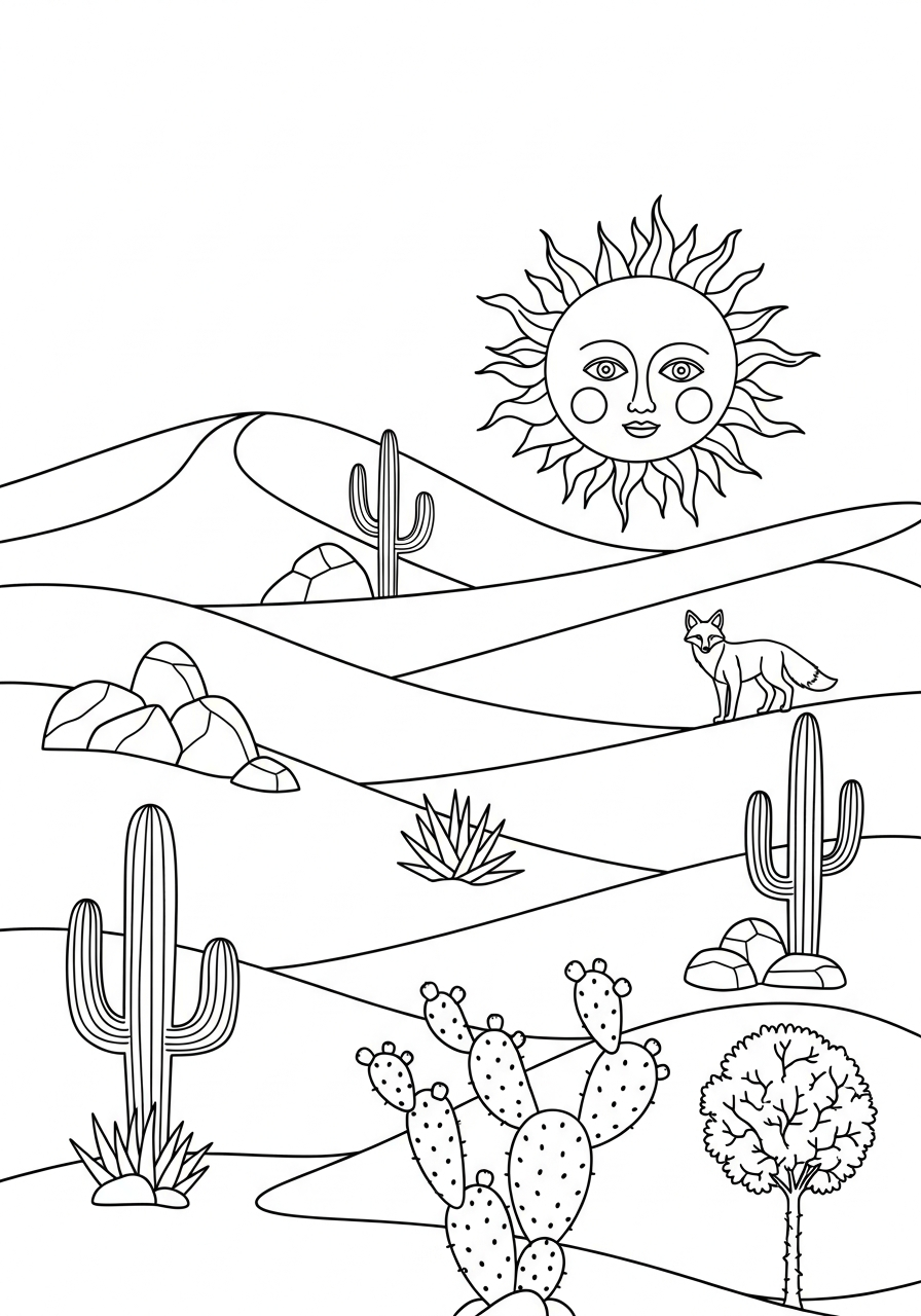 free printable Desert coloring pages for adults
