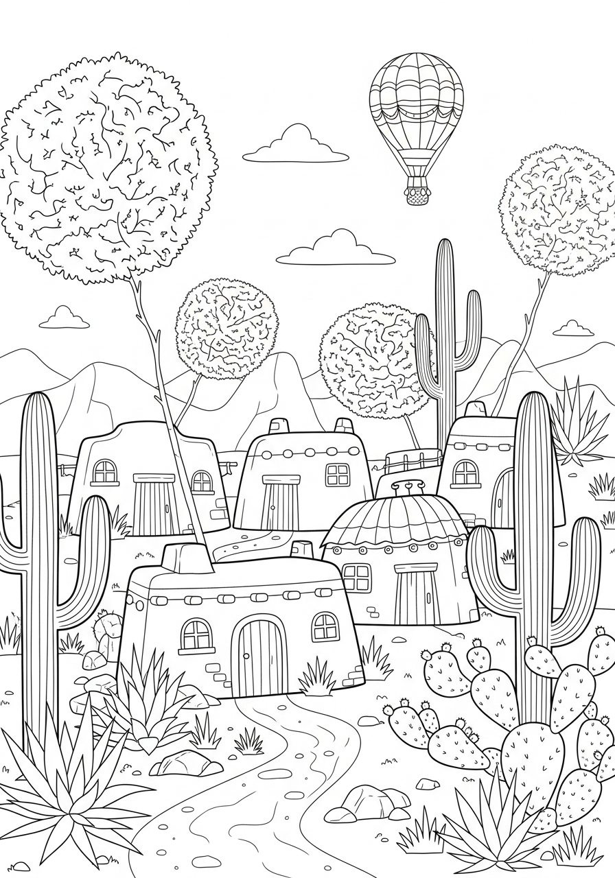 hard Desert coloring pages 1