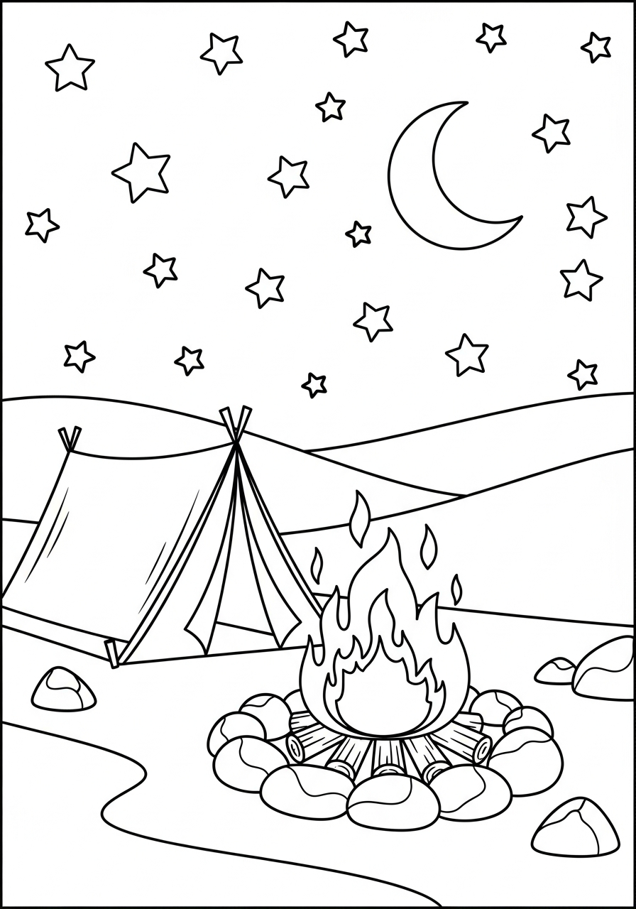 Desert coloring pages for kids