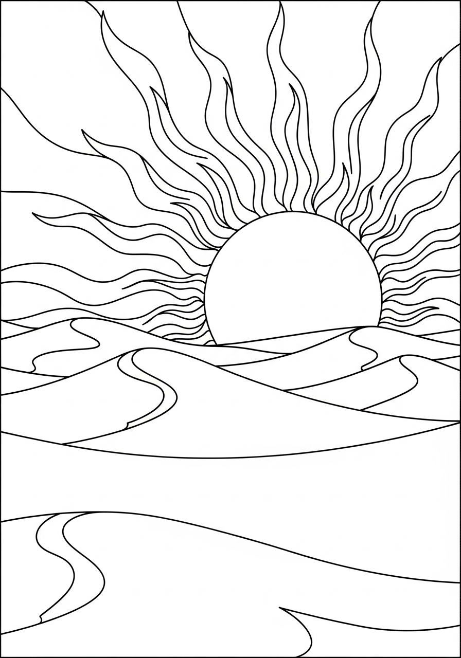 free adult Desert coloring pages