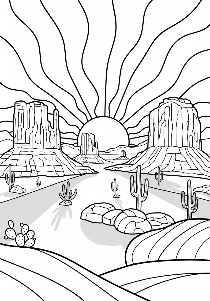 free adult Desert coloring pages 1
