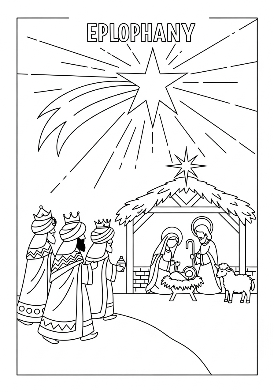 detailed Epiphany coloring pages for adults