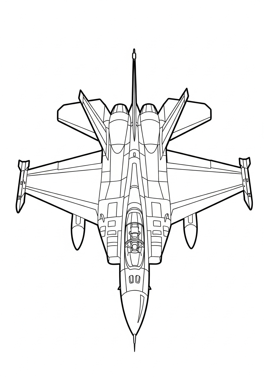 easy Fighter Jet coloring pages