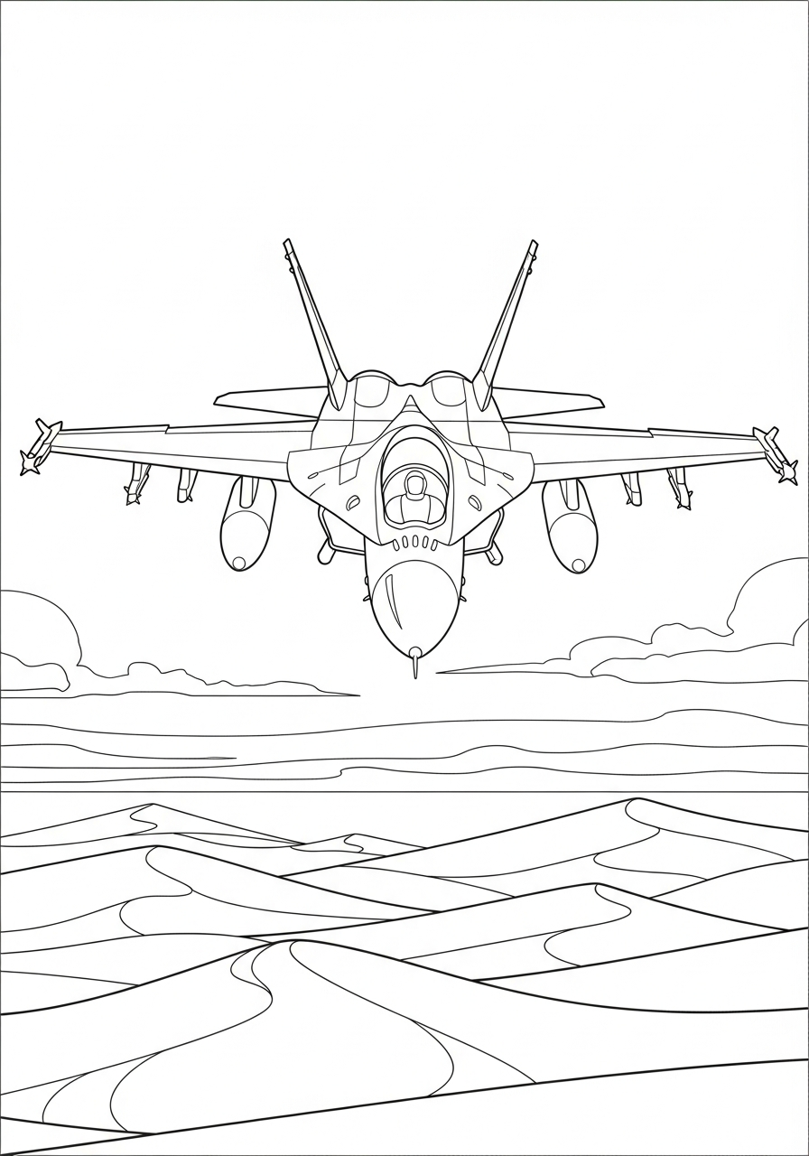detailed Fighter Jet coloring pages