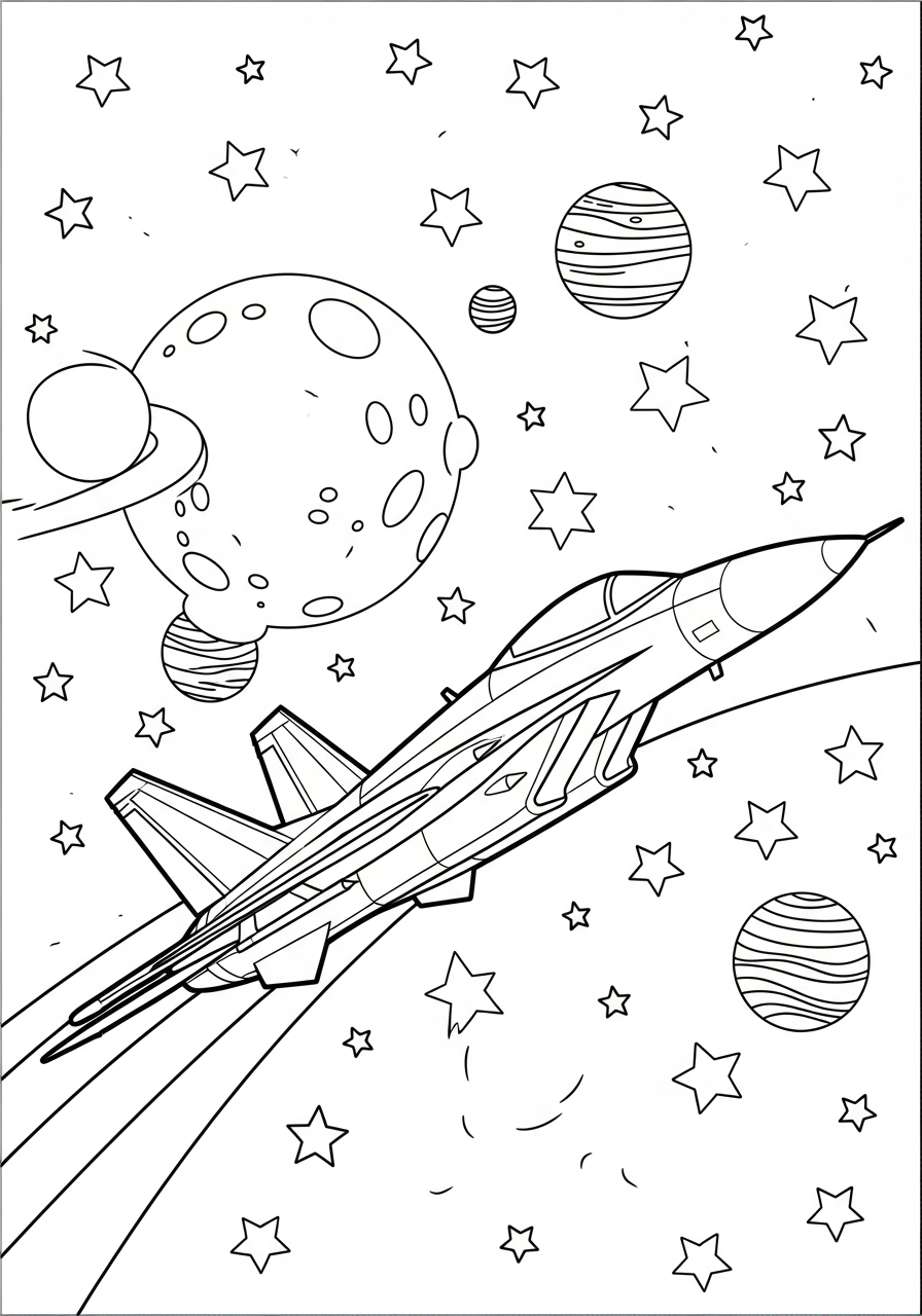 detailed Fighter Jet coloring pages for adults