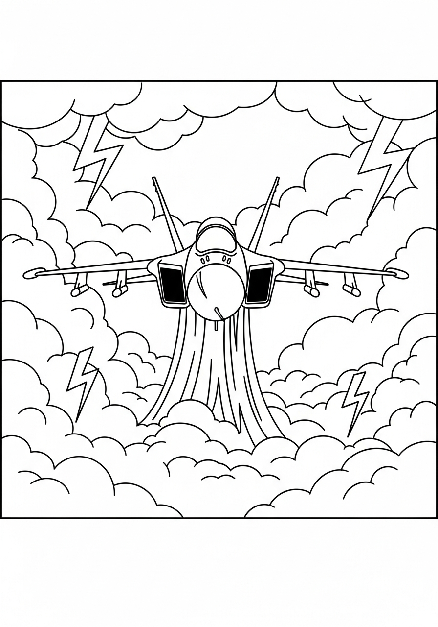 free Fighter Jet coloring pages printable