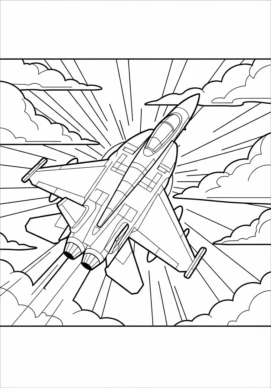 coloring pages Fighter Jet 1